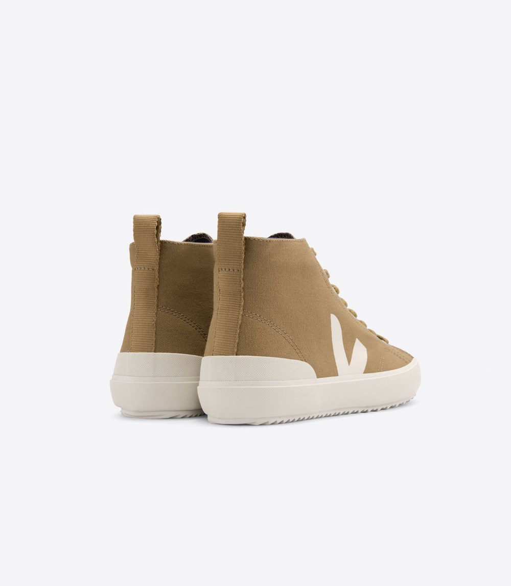 Veja Trainers Mens Brown/White - Nova High Top Canvas - DBSW-82769